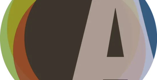 An A over four overlapping circles