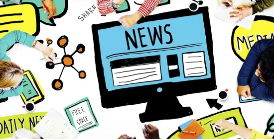 Image of news, and people writing