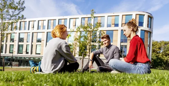 Honoursstudenten overleggen met elkaar 