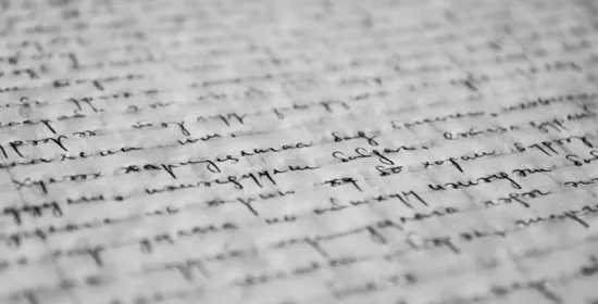 Black and white picture of written text