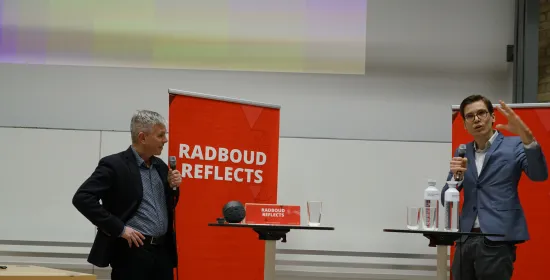 Marcel Becker en Jasper Uiterwaal in gesprek