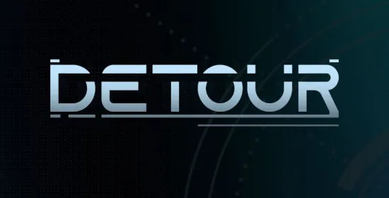 Zwart logo met de tekst: Detour 