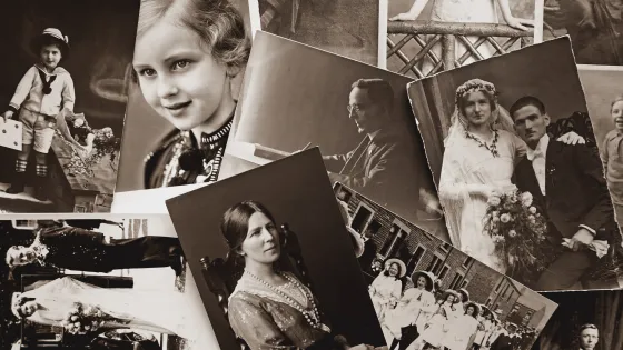 Fotocollage van oude zwartwitfoto's