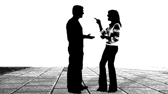 Two people having a conversation
