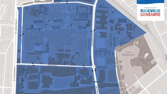 Plattegrond van de Rookvrije campus