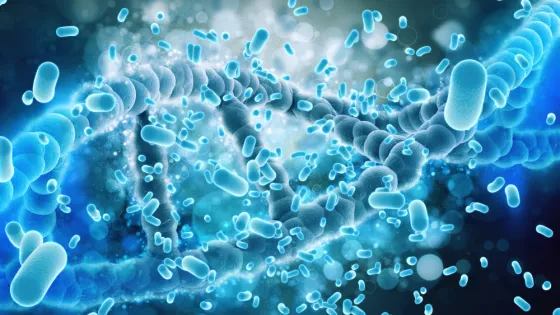 dna helix attacked by bacteria