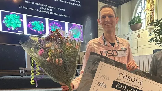 Hendrik Marks bij de uitreiking van de Senior Award