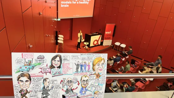 Liveillustrator Bert was aanwezig om het symposium georganiseerd door Radboud Healthy Brain te visualiseren