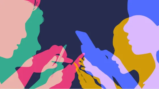 Twee personen met telefoon